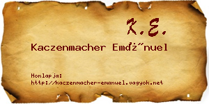 Kaczenmacher Emánuel névjegykártya